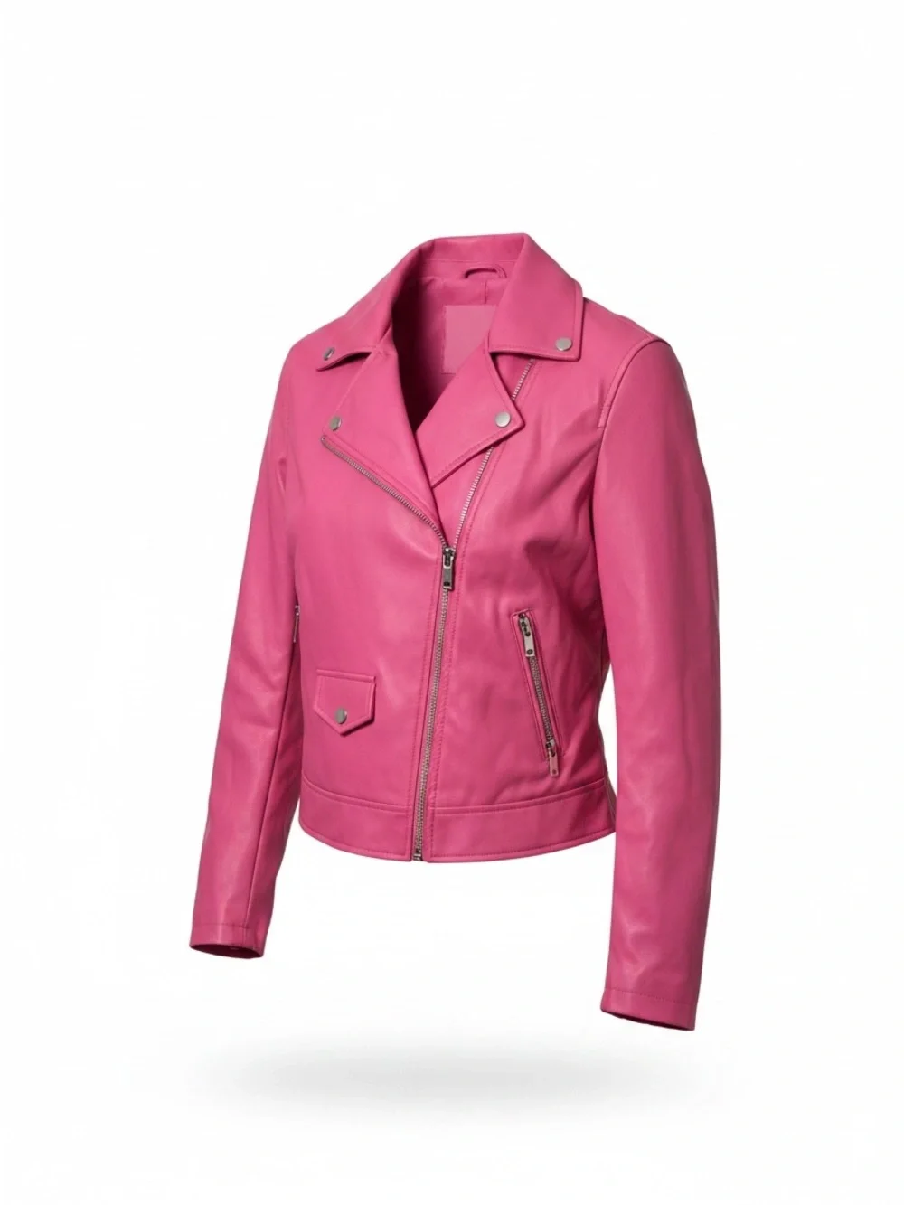 Torrid Hot Pink Faux Leather Moto Jacket Size 2